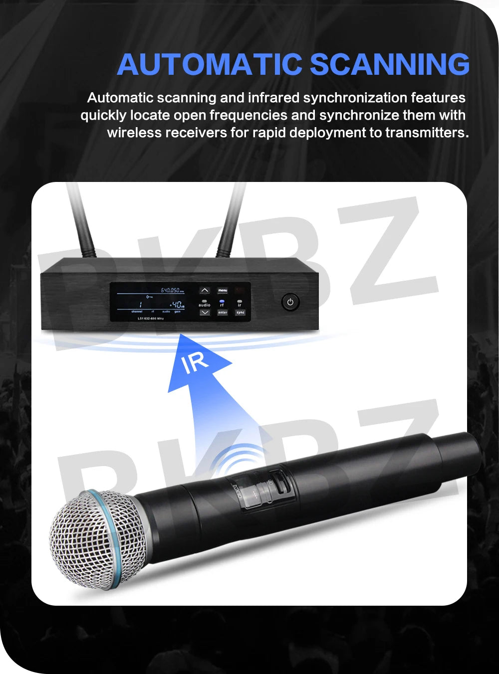 QLXD4 Beta58A Wireless Microphone β 500/600MHz UHF Professional Handheld Mic for Stage, Karaoke & Singing Performance