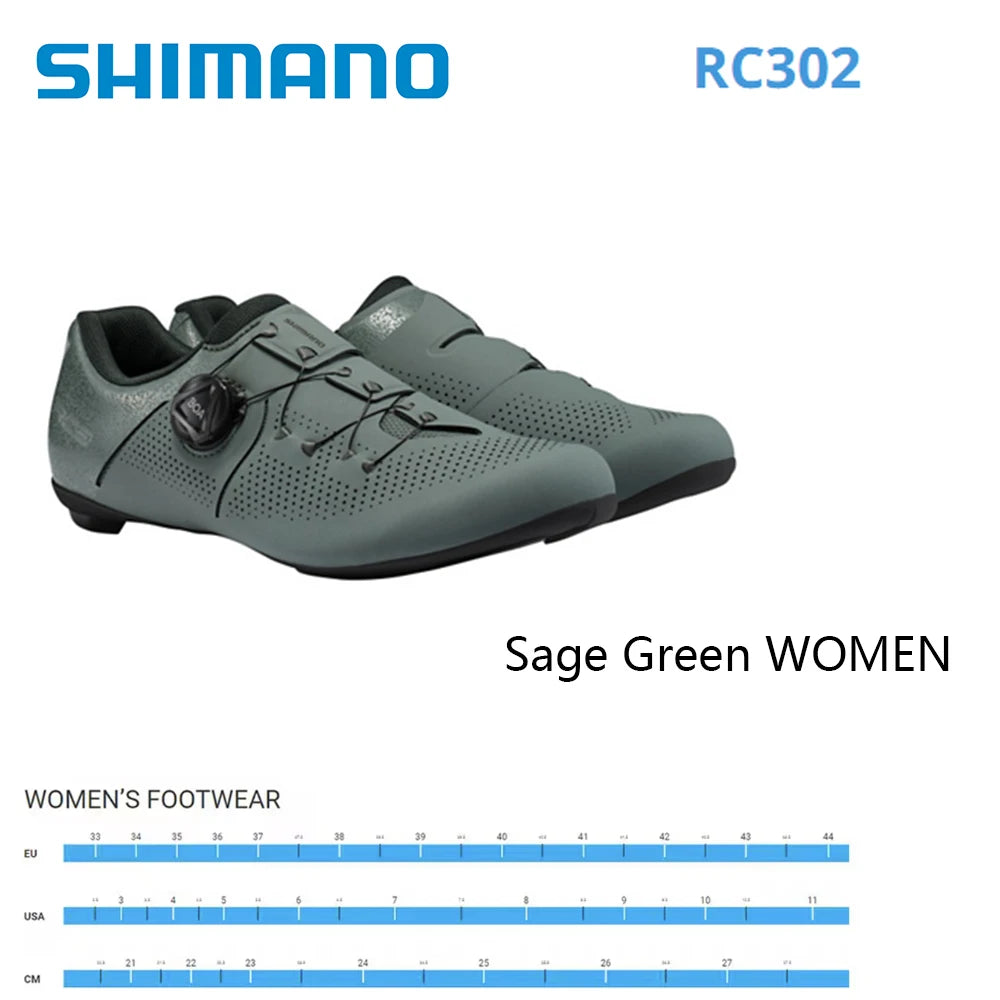 SHIMANO SH-RC302 Road Cycling Shoes - Glass Fiber Reinforced Nylon Self-Locking Bicycle Shoes