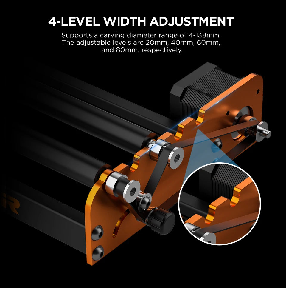 ACMER M2 Laser Rotary Roller – 360° Y-Axis Rotary for Laser Engraving & Cutting Cylindrical Objects