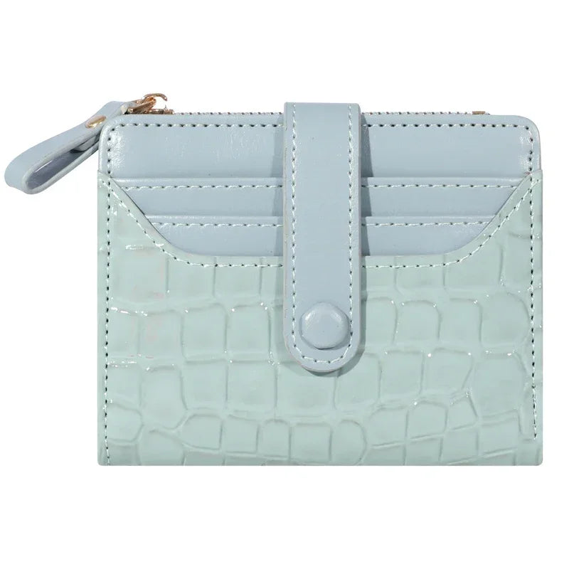 Elegant Women’s Multi-Card Wallet – Secure Double Zip PU Leather Clutch with Crocodile Texture and Stylish Storage