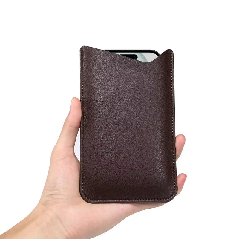 Universal PU Leather Phone Pouch - Protective Mobile Phone Bag for iPhone, Samsung, Xiaomi & Huawei Devices