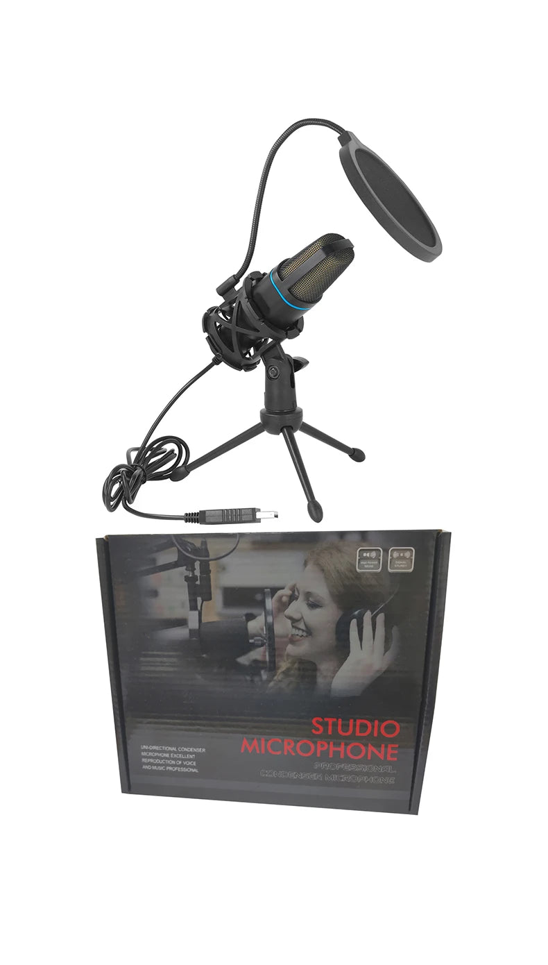 USB RGB Microphone – Condenser Gaming Mic for Podcast, Studio Recording & Streaming on Laptop/PC