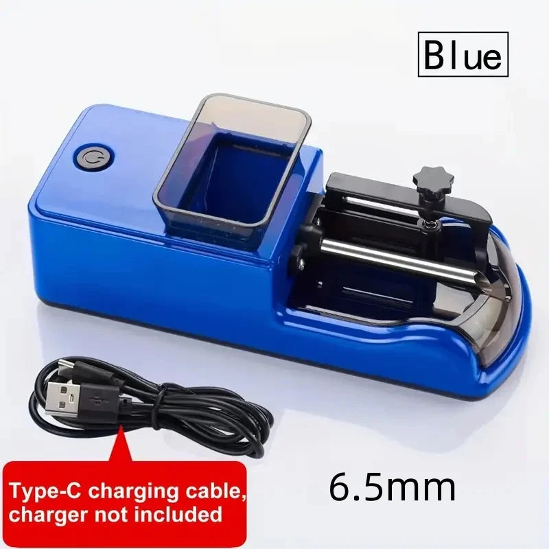 6.5/8mm Electric Cigarette Rolling Machine Type-C Automatic Tobacco Injector Maker β Portable Grass Cigarette Rolling Device Smoking Accessory