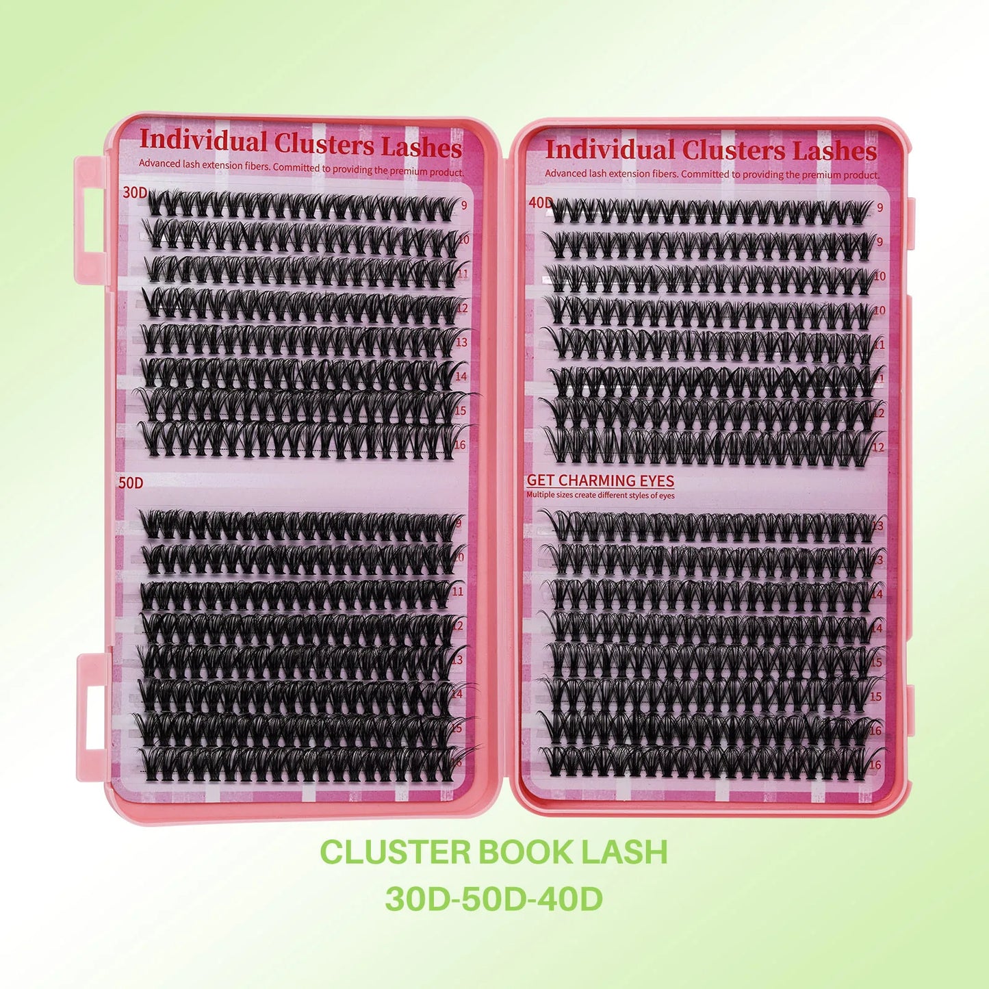 DIY Lash Clusters Book – D Curl Mega Volume Eyelash Extensions with Individual Lashes for Extensions