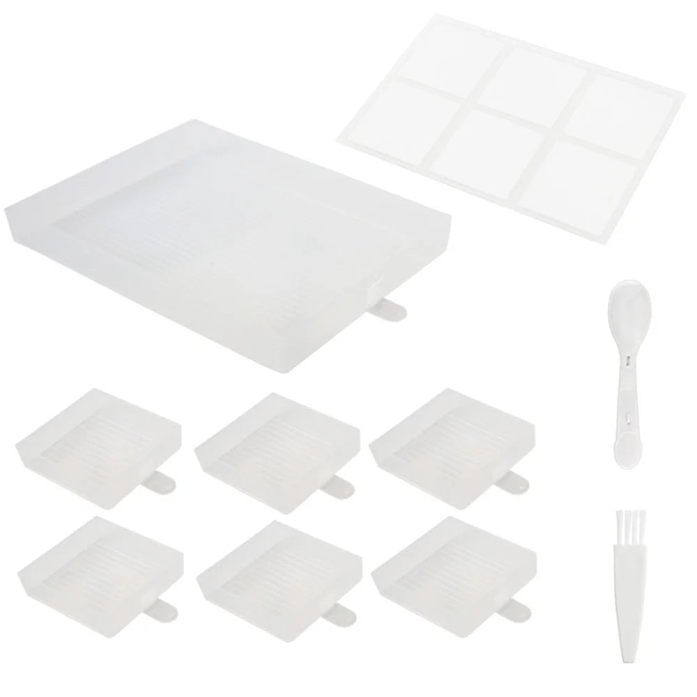 6-Slot Large Diamond Painting Tray with Cover – Storage Organizer for 5D Diamond Painting Tools & Drills