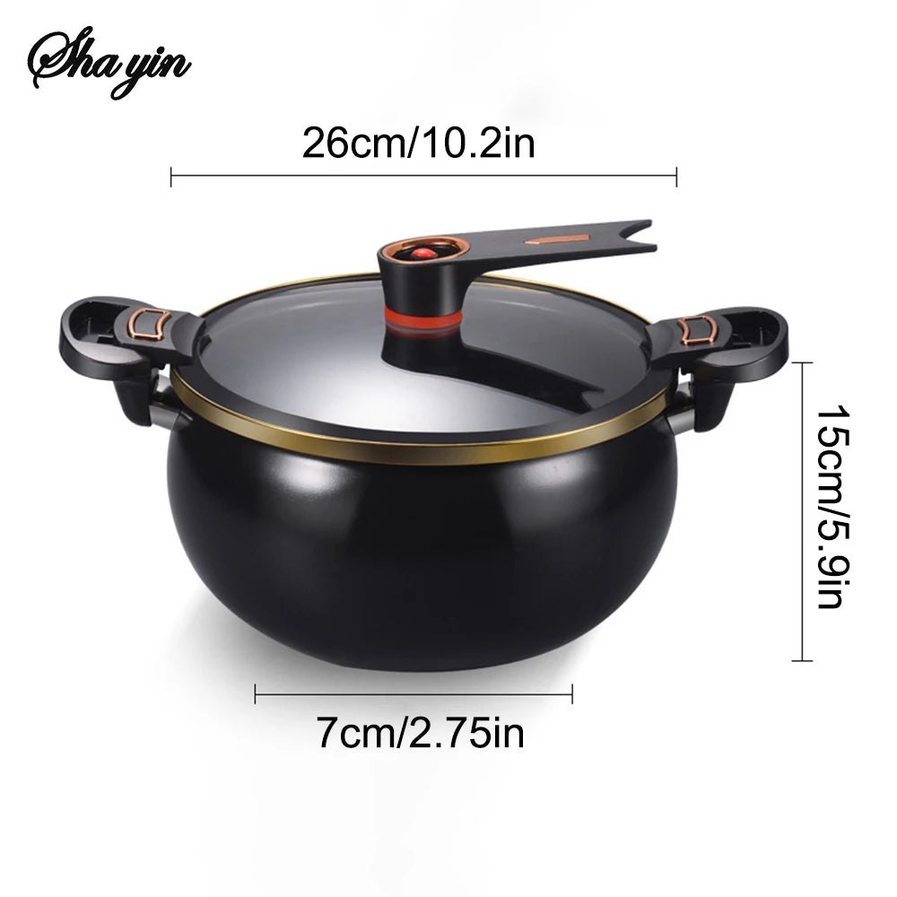 7L Chubby Micro Pressure Pot - Large Capacity Non-Stick Multi-Functional Stew Pot for Gas & Induction Cooking