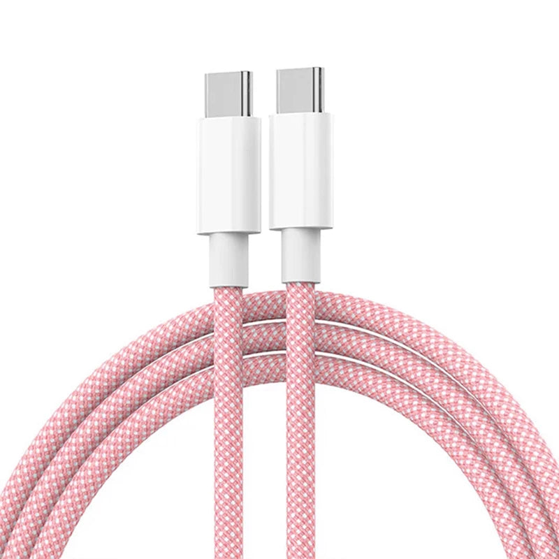 USB-C to USB-C Fast Charging Cable β 60W PD Braided Data & Charger Cable for iPhone 15, Android, Samsung, Huawei