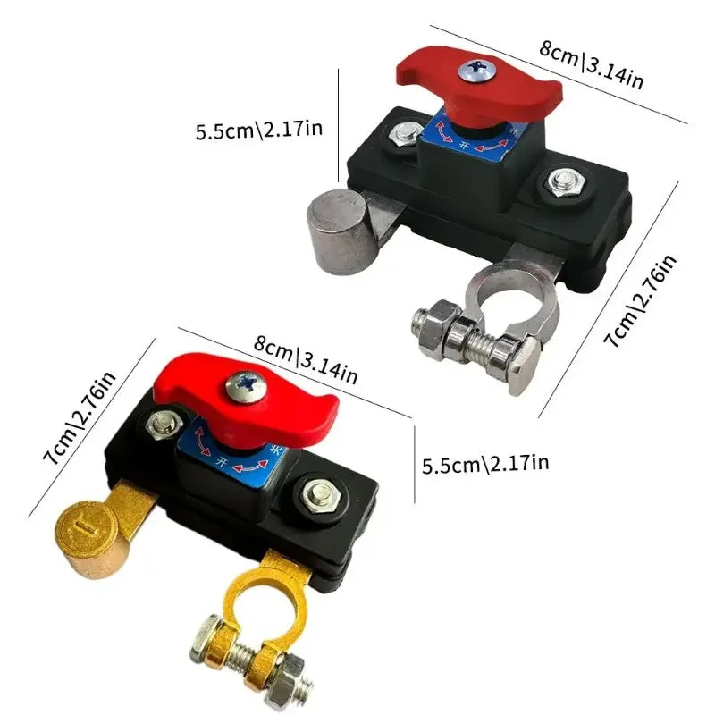 Dual Voltage 12V/24V Battery Master Cut-Off Switch – Zinc Alloy Negative Pole Disconnect Tool-Free Knob PCB Design Automotive Accessory