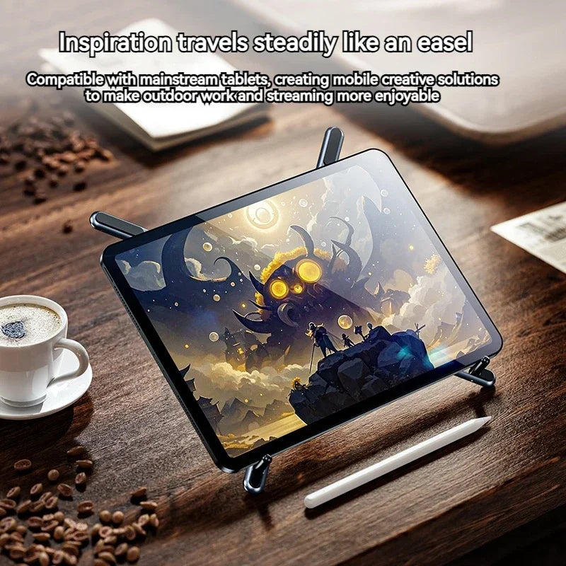 Foldable Magnetic Laptop Stand - Adjustable Aluminum Alloy Holder for Notebooks, Phones, and Tablets with Heat Dissipation