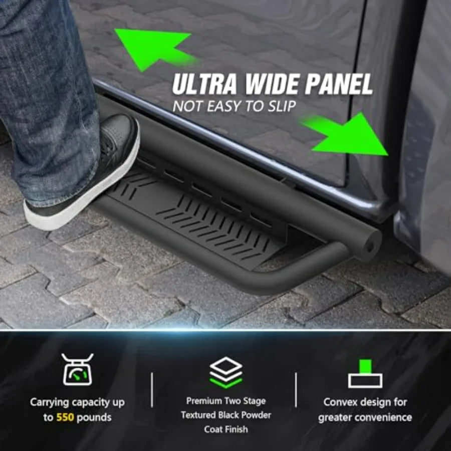 Quad Cab Running Boards Side Steps for Dodge Ram 1500 2500 3500 - Bolt-On Nerf Bar Side Step for Double & Extended Cab 2002-2009