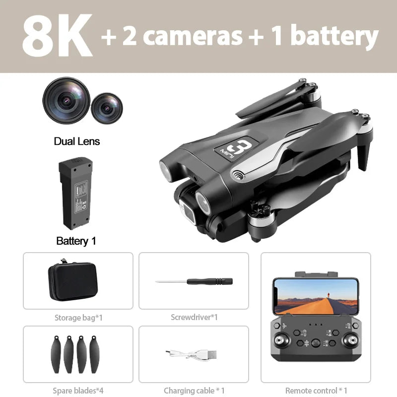 Xiaomi Z908 Pro MAX Drone β 8K Dual Camera GPS FPV Quadcopter with Brushless Motor, Optical Flow, Folding Design & 10000M Range