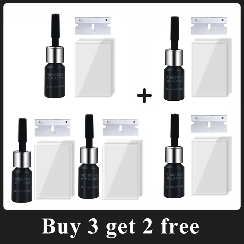 Car Glass Repair Kit – Windshield Crack & Scratch Removal Set for Cars, Trucks & Motorcycles Window Restoration Tool Kit