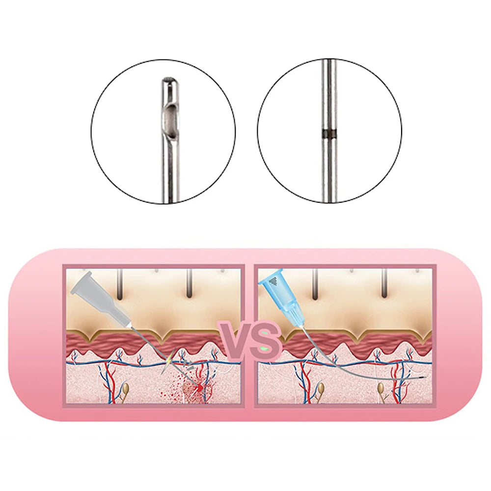 50pcs Disposable Blunt Tip Cannula Needles - For Filler Injections, Available in 8G 21G 22G 23G 25G 27G 30G for Uric Acid Facial and Nose Filling