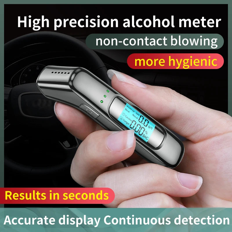 Non-Contact Digital Alcohol Tester - LED Display Breathalyzer Meter for Accurate Alcohol Detection
