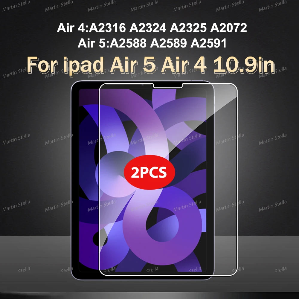 2-Pack Tempered Glass Screen Protector for iPad Pro & Air 12.9"/13"/11" — Compatible with M2/M3/M4/M5 (2024–2025)