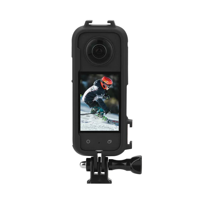 Insta360 X3 Protective Cage Case - Camera Frame Shell with Hot Shoe & Base Mount