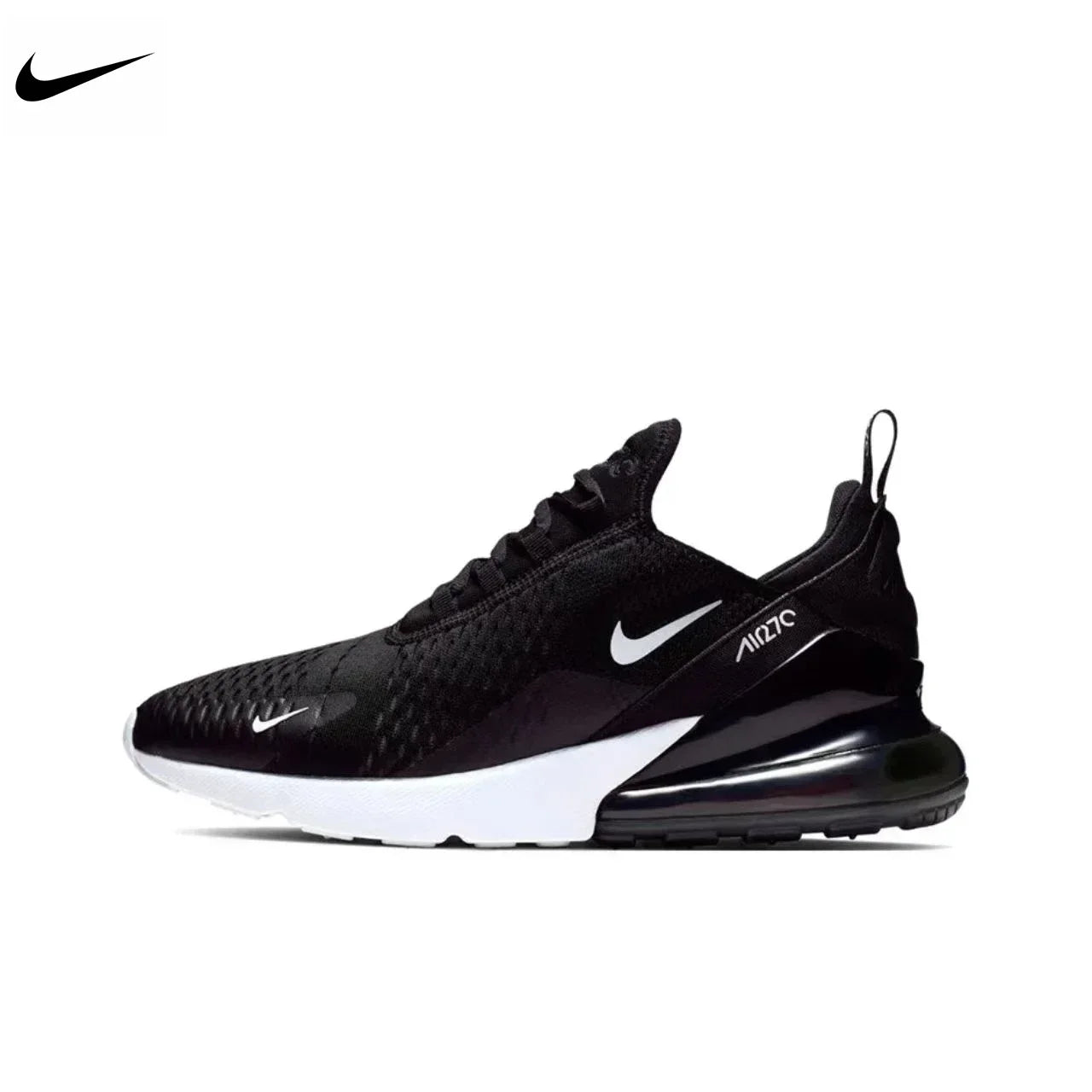 Nike Air Max 270 Running Shoes β Mesh, Shock Absorption, Non-Slip, Abrasion Resistant, Unisex Black & White Low Top
