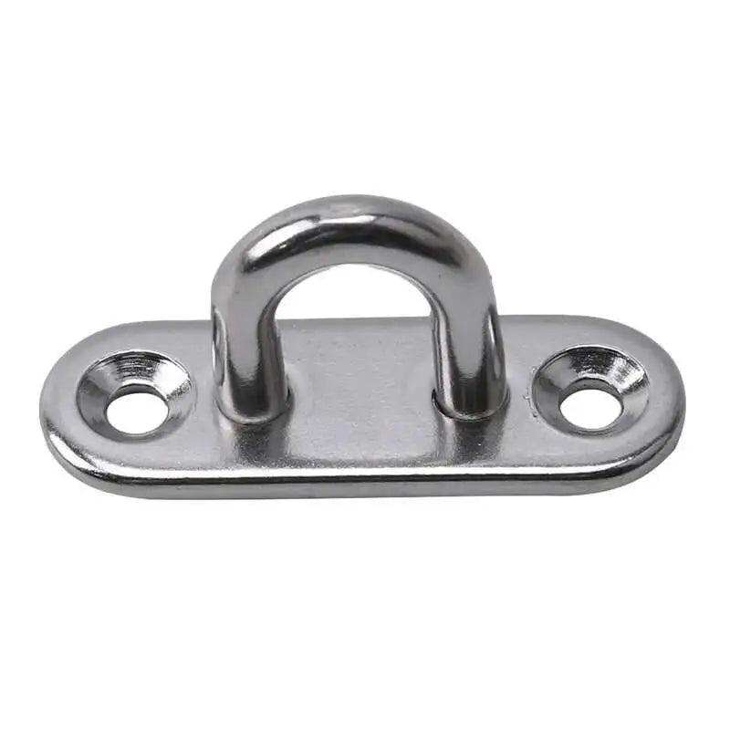 304 Marine Grade Stainless Steel Oval Eye Deck Buckle Staple Set – M5 M6 M8 Fasteners for Boat Shade Sail Mounting