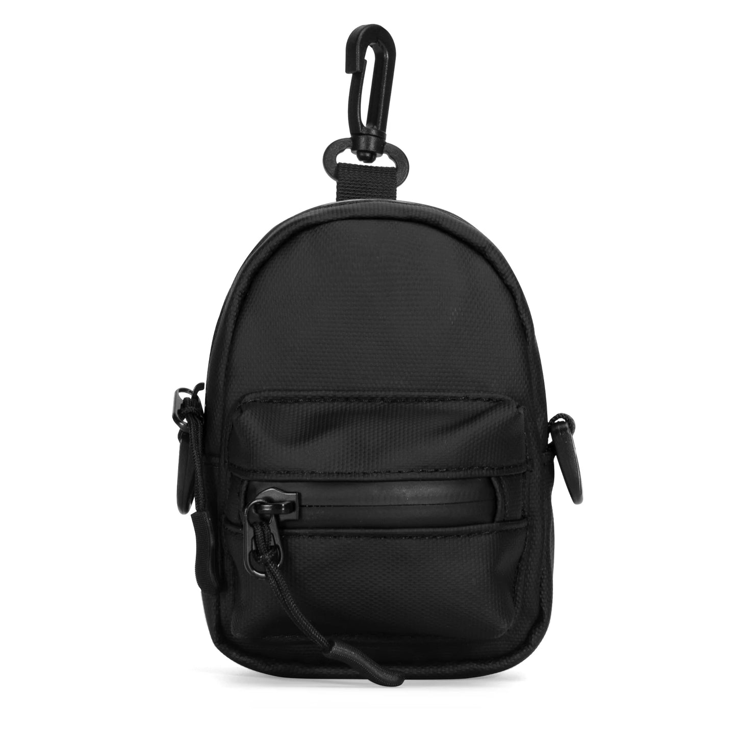 Leather Zipper Bag Key Case – Small Coin Purse with 2 Zippered Change Pouches, Wallet & Earbuds Bag for Men or Women