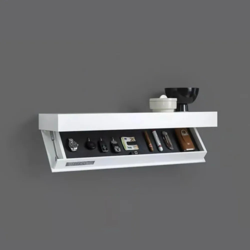 # Floating Wall Shelf with Hidden Storage - Lockable Secret Compartment for Valuables & Home Organization