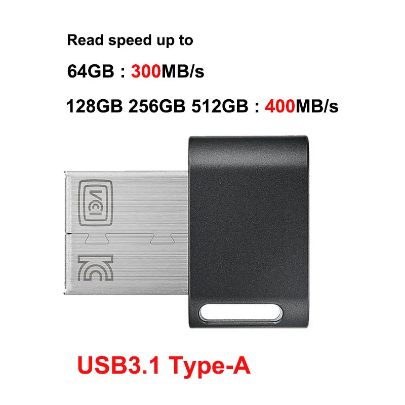 Samsung USB Flash Drive - USB 3.1 Mini Pen Drive 64GB–256GB Up to 400MB/s Read Speed