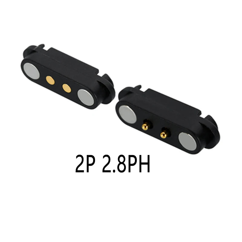 2A 2-Pin DC Magnetic Pogo Pin Connector - 2–5 Pin Spring-Loaded Male/Female Power Socket, 2.54/2.8mm Pitch