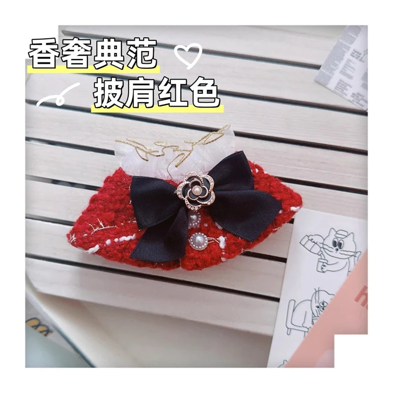 Labubu Doll Accessories — 17cm Luxury Woolen Shawl Suit & Skirt Set with Messenger Bag & Loafers