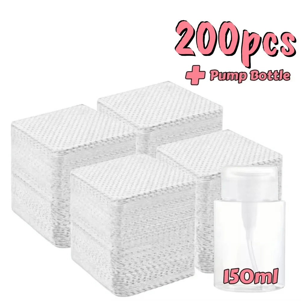 Lint-Free Nail Wipes - Aluminum-Free Gel Cleansing Tissues & Nail Polish Remover Pads for Nail Art Beauty Care
