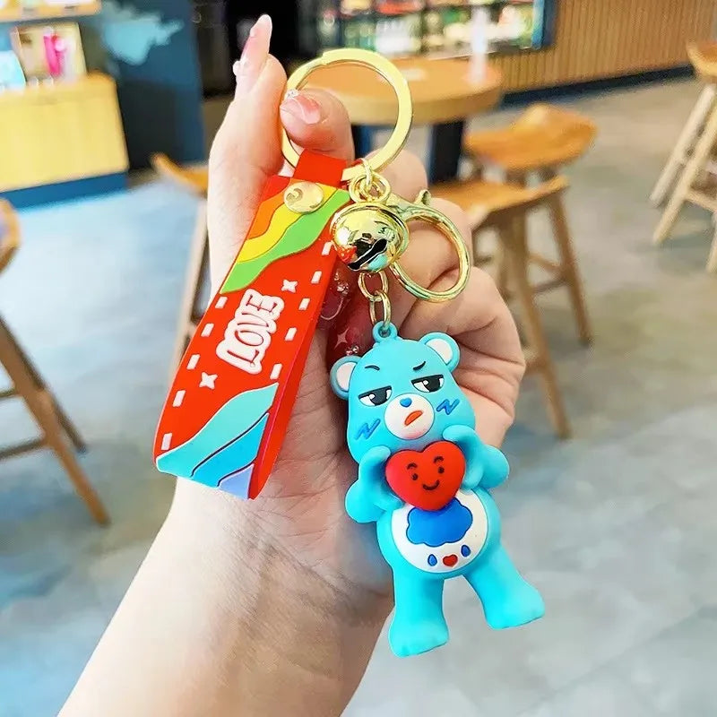 Care Bears Movie II Love Bear Keychain β Cartoon Doll Pendant for Couples & Halloween Gifts