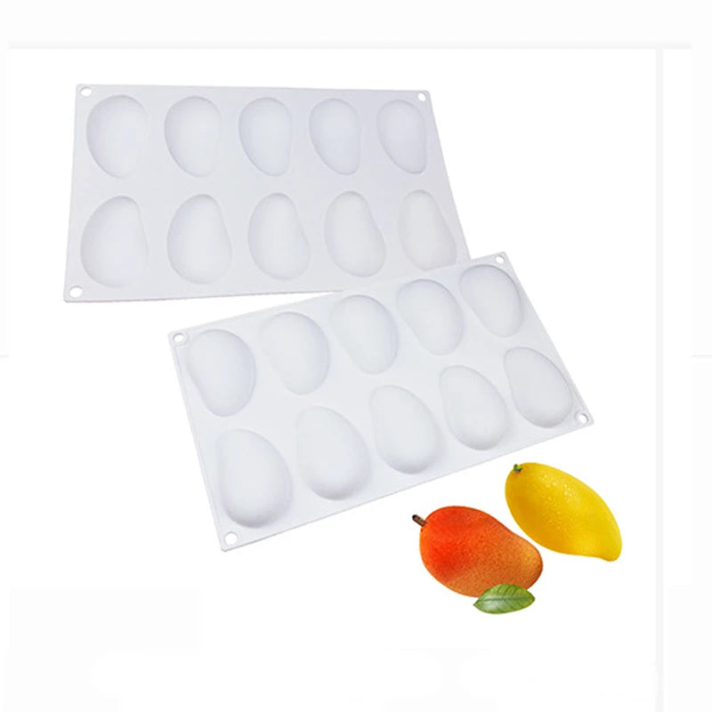 Fruit Series Silicone Cake Mold — Mango & Pear Shapes for Mousse, Dessert Baking, Non-Stick & Easy-Clean French Cake Decoration