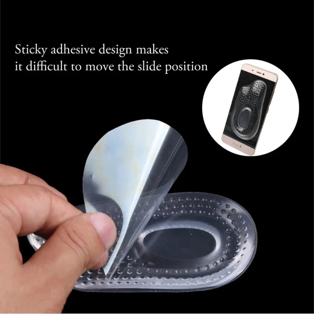 Soft Silicone Gel Heel Pads - Shock Absorbing Self-Adhesive Heel Cups for Heel Spur Support & Cushioning