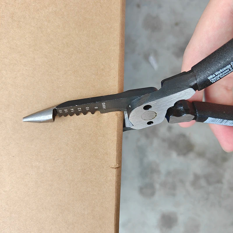 Wiha 46811 6-in-1 Needle Nose Wire Stripper Pliers - 200mm BlackForest Multi-Purpose Repair Tool