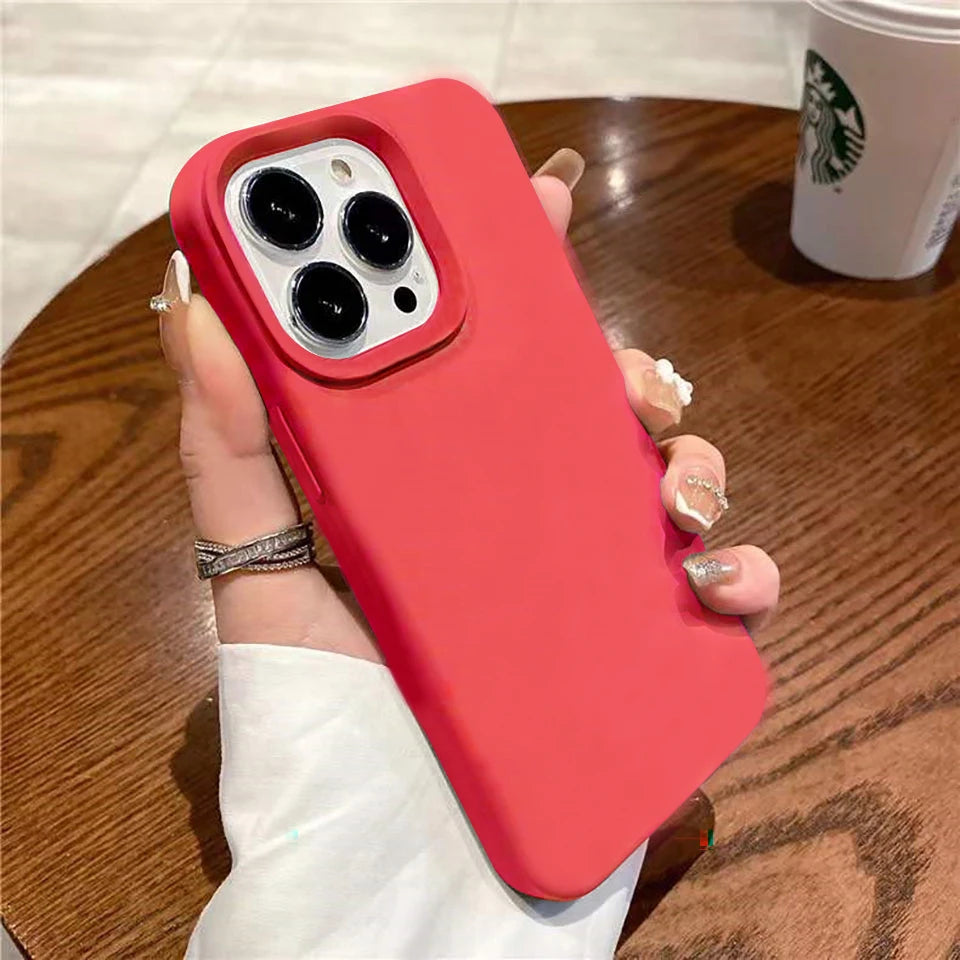 Liquid Silicone iPhone Case – Soft Shockproof Back Cover for iPhone 16/15/14/13/12/11 Pro Max