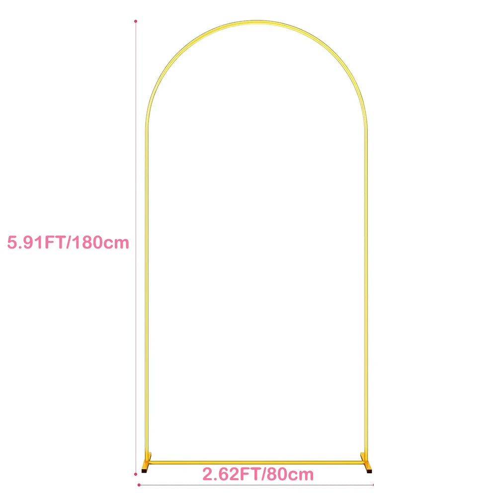Metal Gold Wedding Arch Stand – 3.9FT/5.9FT/7.2FT Backdrop for Ceremony, Birthday & Baby Shower
