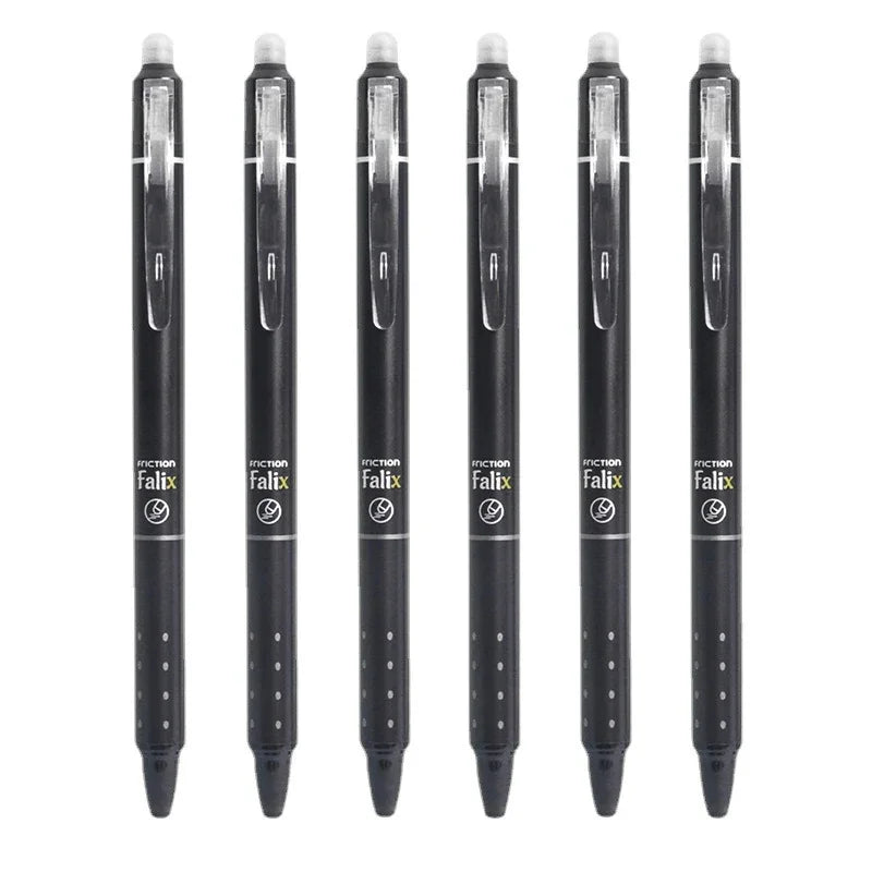 0.5mm Retractable Erasable Gel Pens Set – Black & Blue Ink with Refills, Built-in Eraser, Office & Exam Stationery Kit