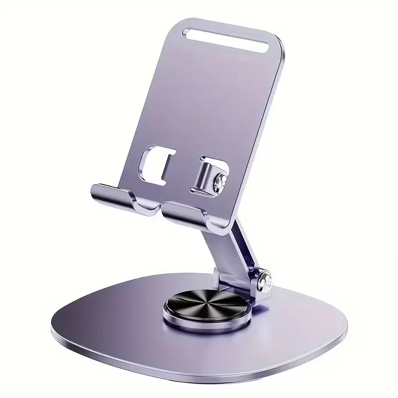 Aluminum Alloy Phone Holder - 360° Rotating Folding Desktop Stand, Portable Mobile Stand