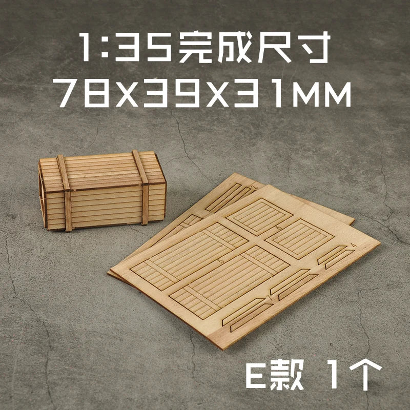 1:35 Scale Miniature Wooden Box & Tray β DIY Diorama Model Kit for Sand Table and Scene Layout