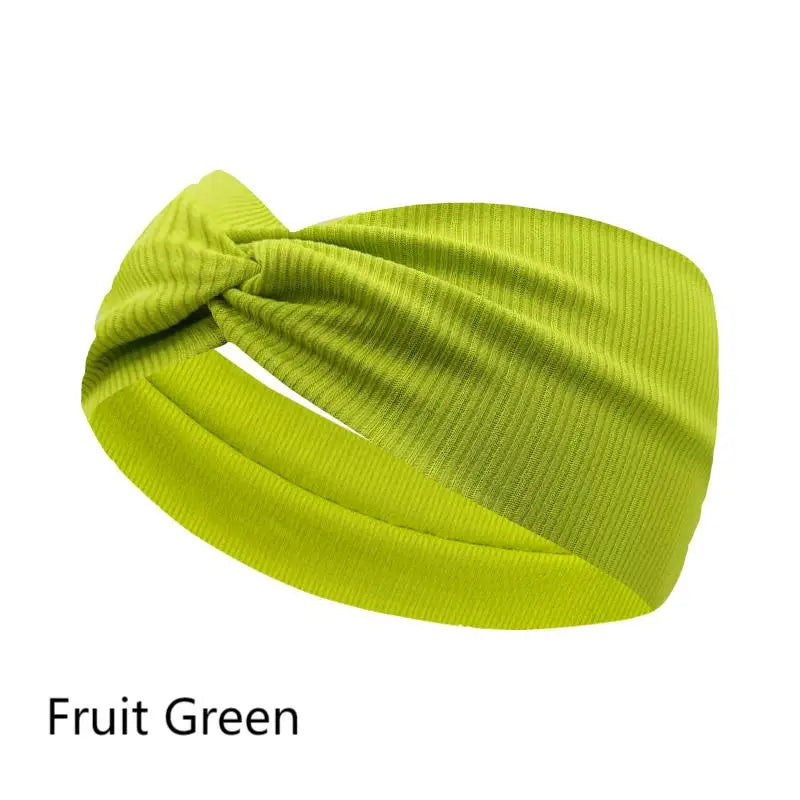 Silky Threaded Fabric Twist Headband β Elastic Yoga, Workout & Running Hair Bands for Women & Girls
