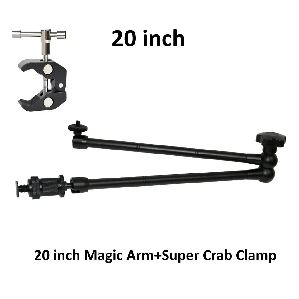 7/11/20 Inch Metal Articulating Magic Arm β Super Clamp Stand for DSLR Camera & Photo Studio Accessories