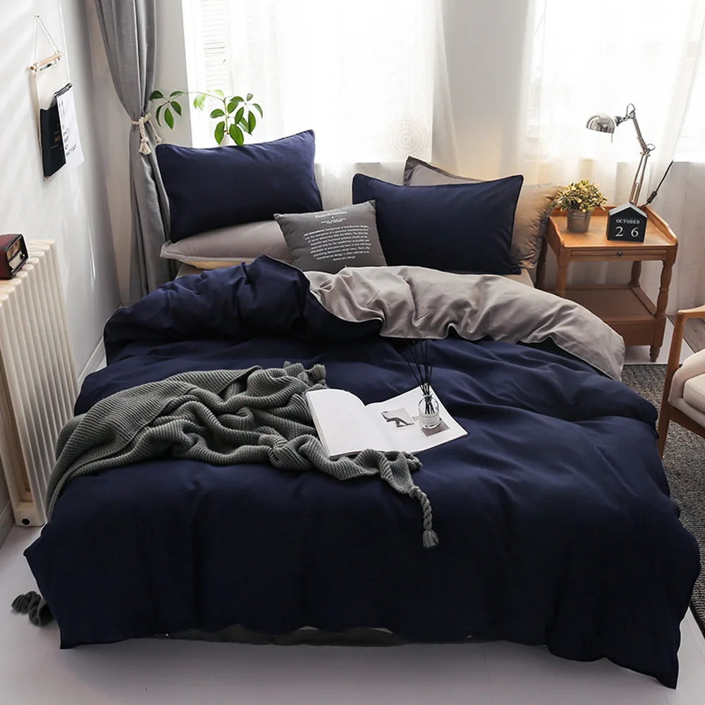 New Design Dark Green Bedding Set - Duvet Cover, Bed Sheet & Pillowcase, King/Queen/Full/Single Size (Excluding Filler), 3/4pcs