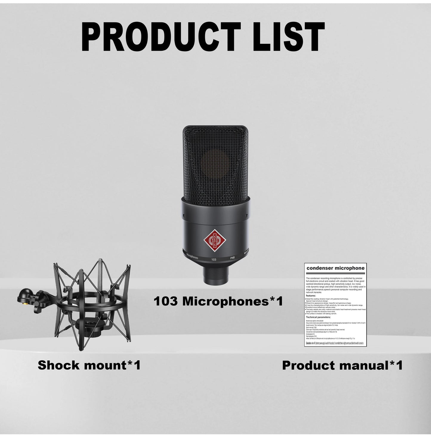 TLM 103 XLR Condenser Microphone β Professional Cardioid Studio Mic for Podcasting, Voice Over, Streaming & Home Recording