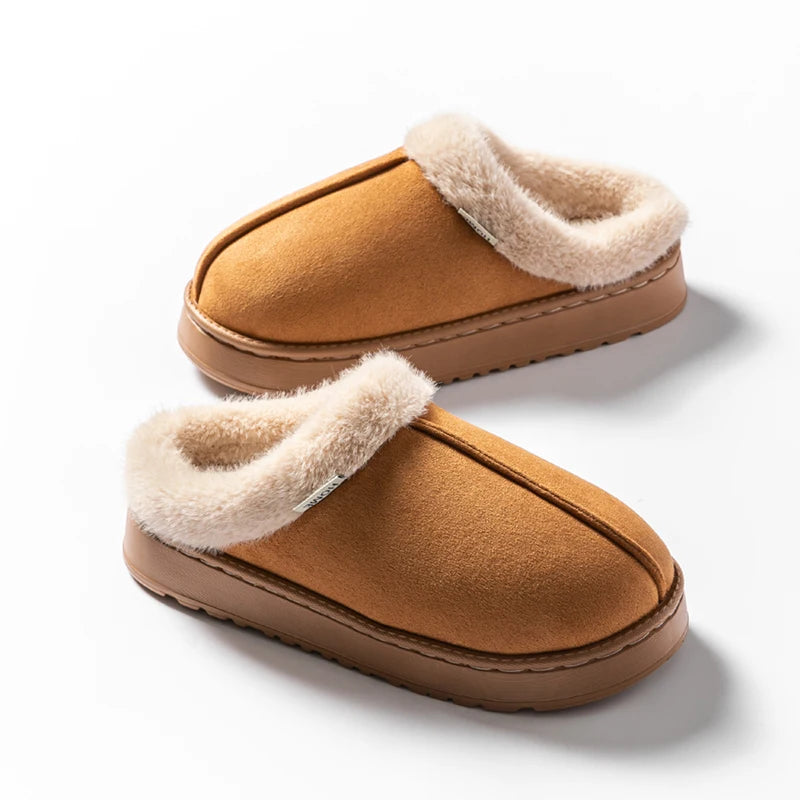 Fashion Women’s Fluffy Slippers – Warm Anti-Slip EVA Indoor Shoes with Thick Sole for Autumn & Winter