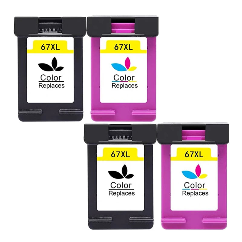 HP 67XL Compatible Ink Cartridge β High Yield Replacement Ink for HP Envy 4140, 4152, 4155, 4158, 1225, 2732, 2752, 2774, 6052 & 6055 Printers
