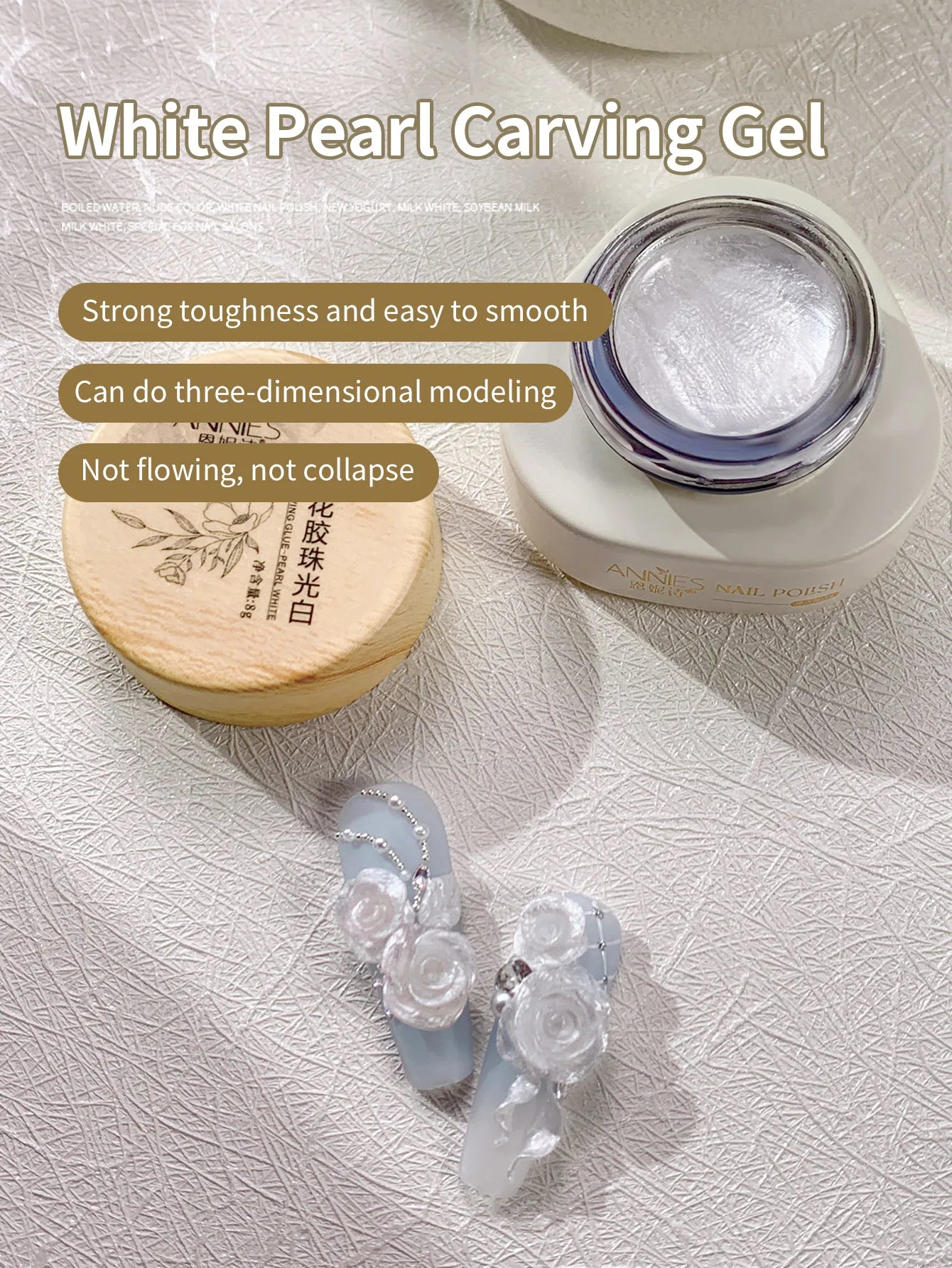 12ml Thick Light Carving Glue – Soft Candy Gel for Ice Flower Style, Non-Washable Armor Oil Glue for Nail Salon Use