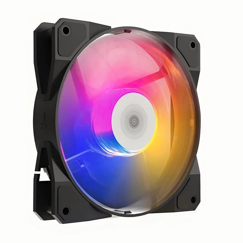TEUCER P16 120mm RGB PC Case Fan – Silent 4-Pin CPU Cooler with Rainbow Lighting