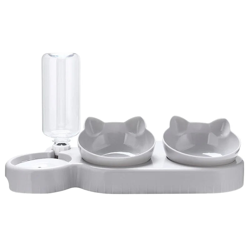 3-in-1 Automatic Cat Feeder – Double Bowl Water & Food Dispenser for Cats & Small Dogs