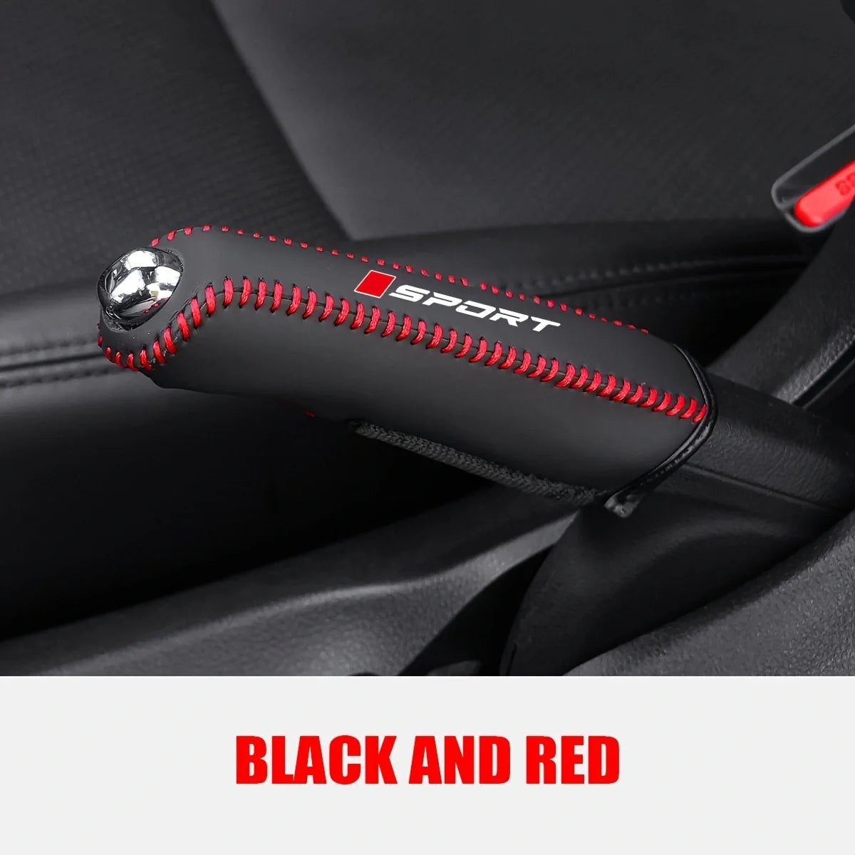 Universal Car Handbrake Cover – Artificial Leather Protective Sleeve for Car Interior Styling and Comfort