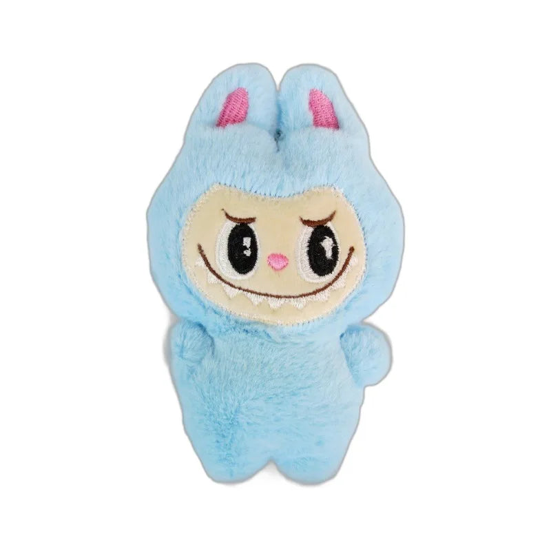 5PCS Kawaii White Labubu Plush Toys β Cute Stuffed Dolls for Kids, Pillows & Keychain Accessories