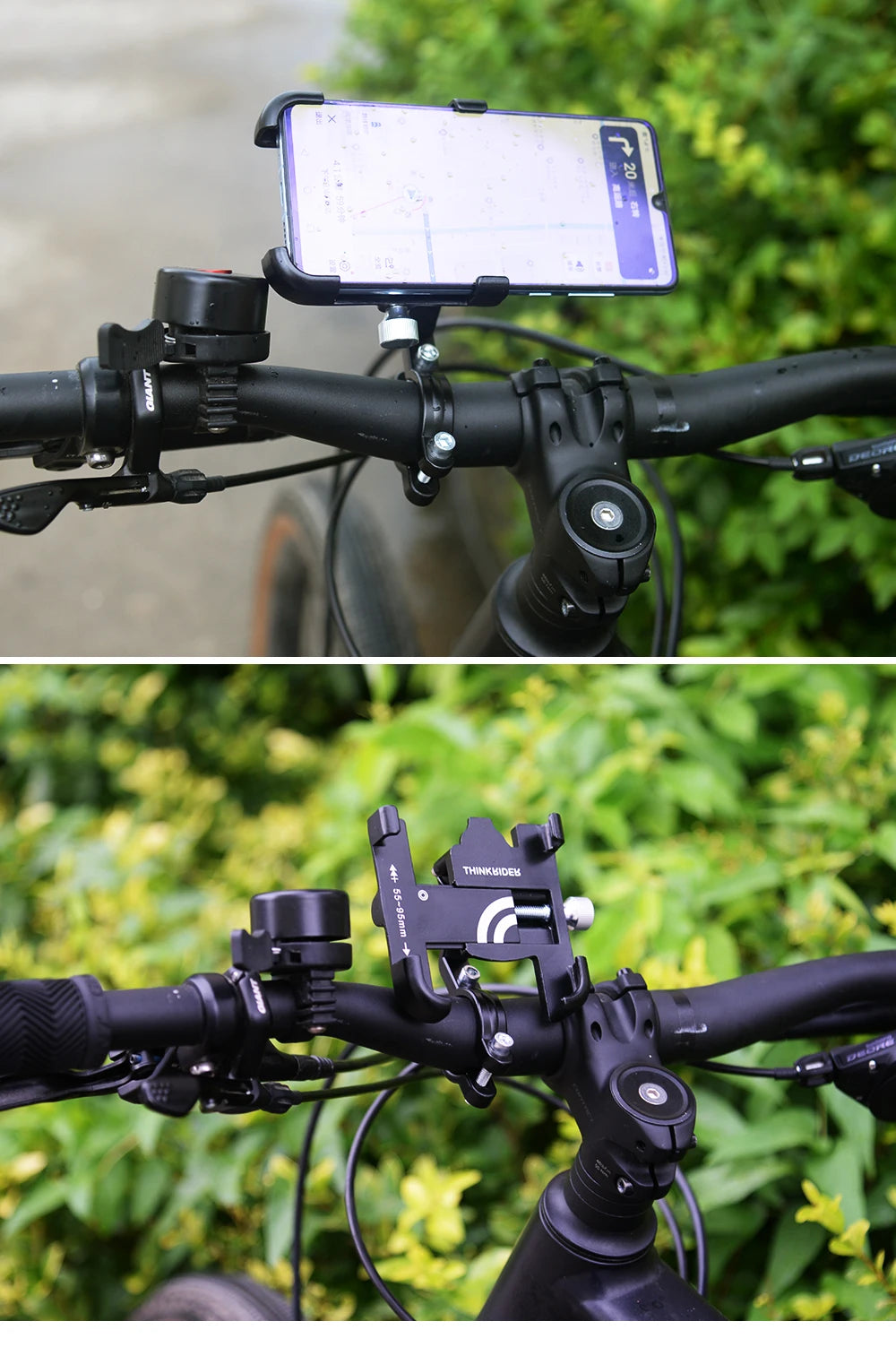 ThinkRider Anti-Vibration Bicycle Phone Mount for Mountain & Road Bikes – Navigation & Mobile Stand for E-Bikes