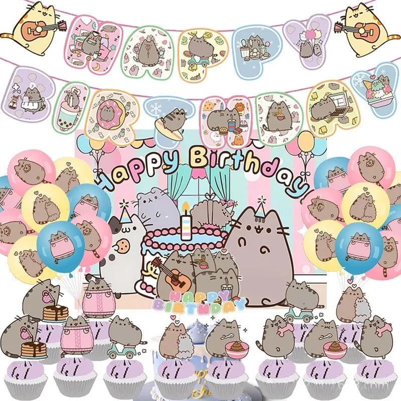Pusheen Birthday Party Decorations - DIY Balloons, Cake Toppers, Backdrops, and Baby Shower Party Supplies
